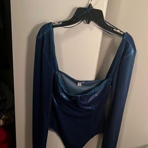 Blue Long Sleeve Bodysuit